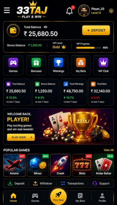 33taj game dashboard image