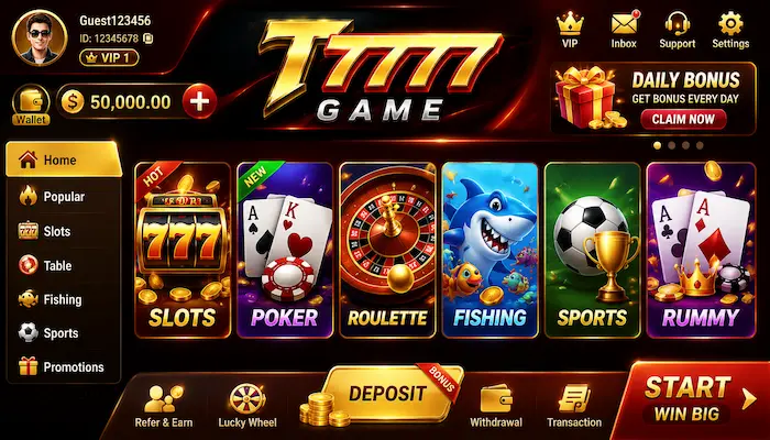 t7777 game dashboard image