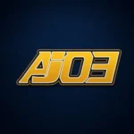 AJ03 Game logo in gold and white on a dark background